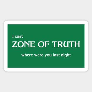 D&D: Zone of Truth Sticker